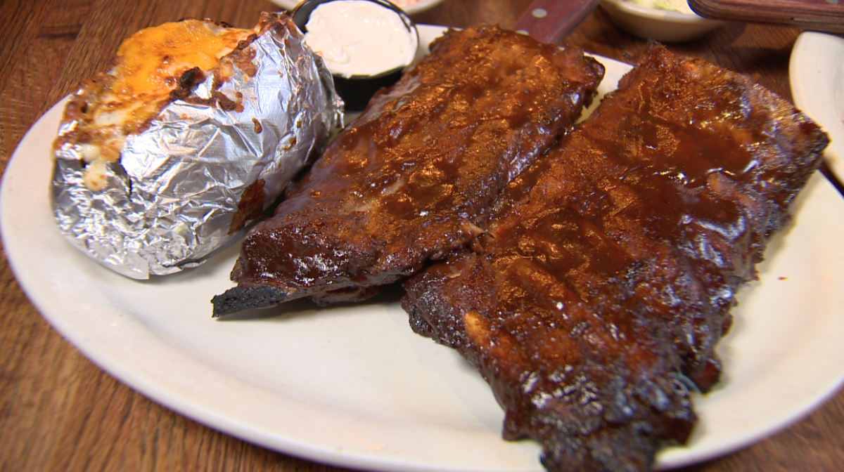 Ribs and baked potato