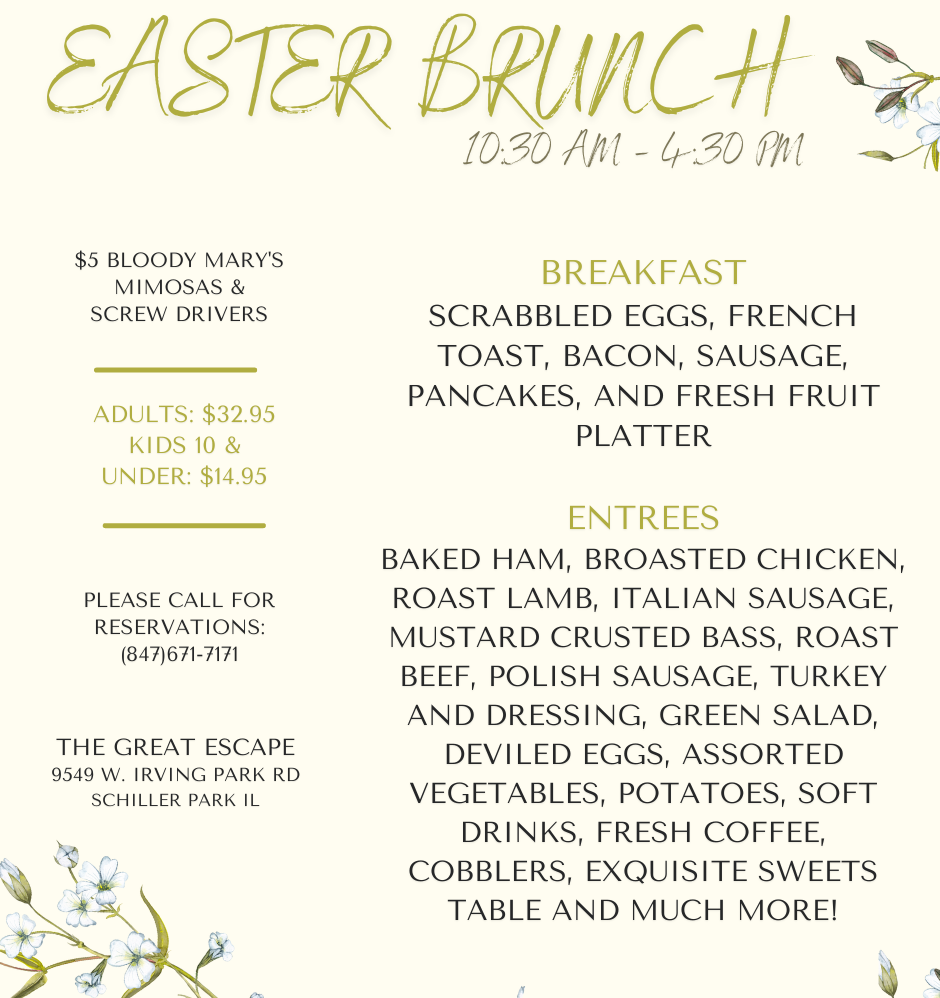 Easter Brunch Special at The Great Escape