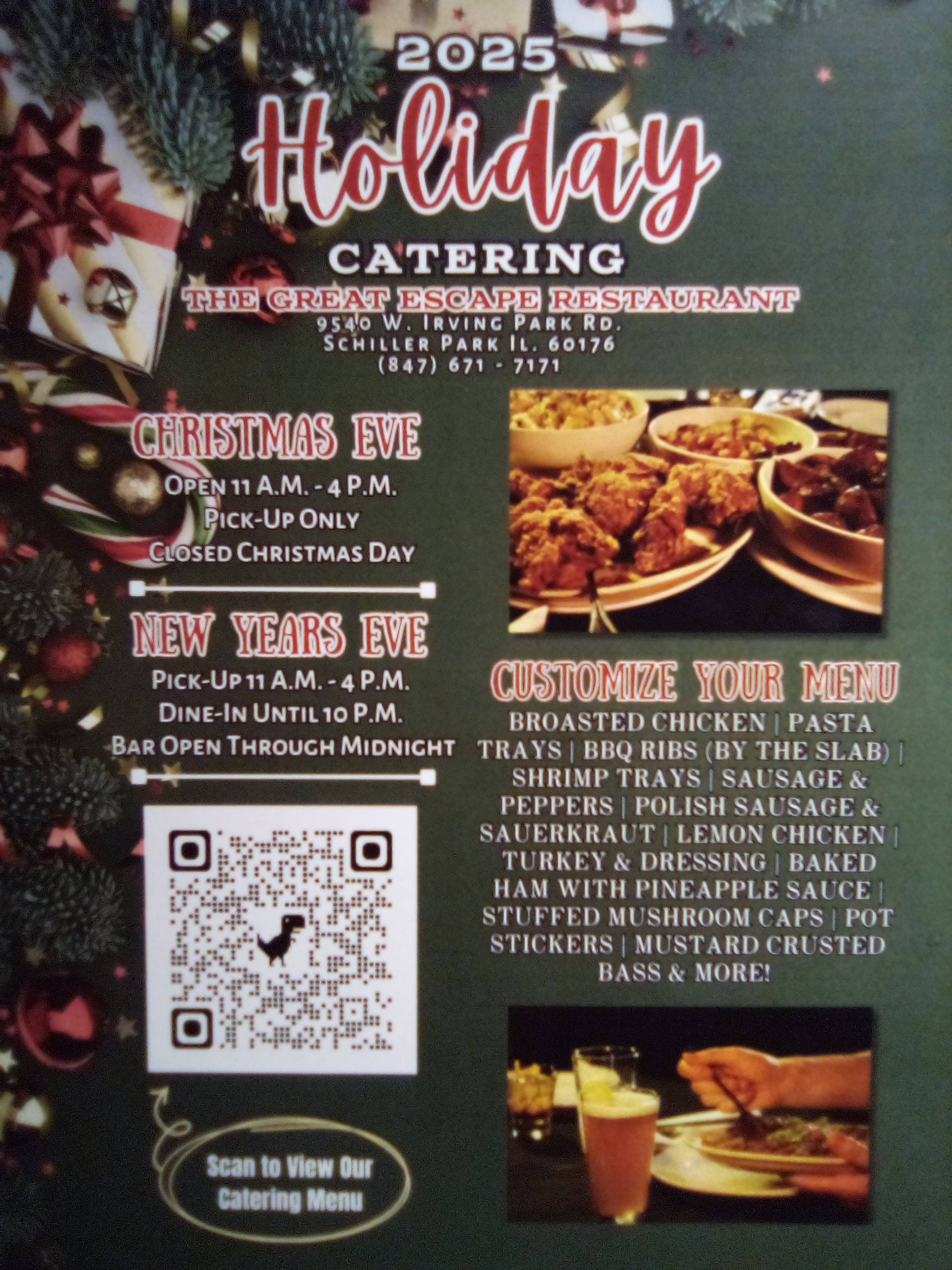Holiday Catering from The Great Escape, Schiller Park