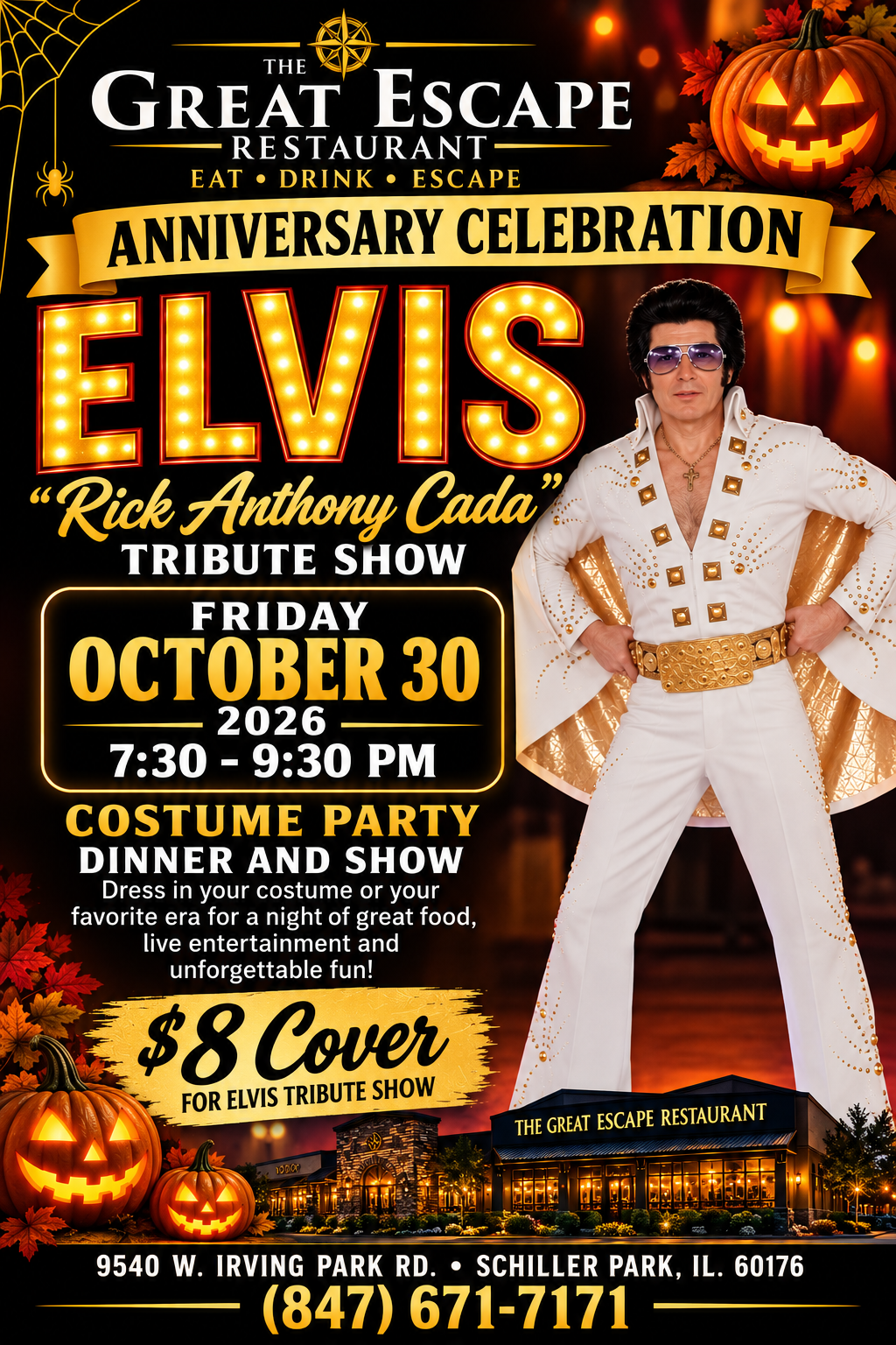 Costume Party & Great Escape Anniversary Party Invite